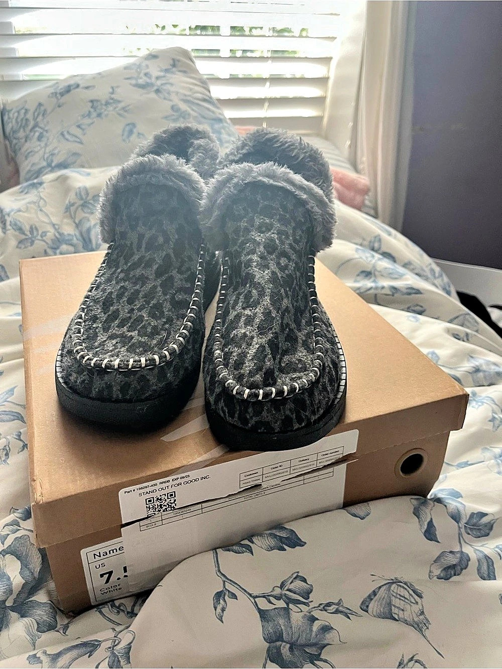 Hey Dude Denny Leopard Booties Black & Gray US 7.5